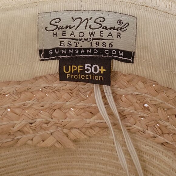 Sun N Sand Sun Fedora Hat Women’s One Size Natural Straw Beach Cruise UPF 50+ - Picture 4 of 4